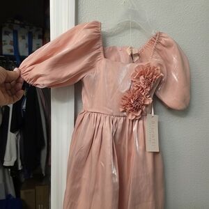 Biscotti Blush Dress with Floral Details